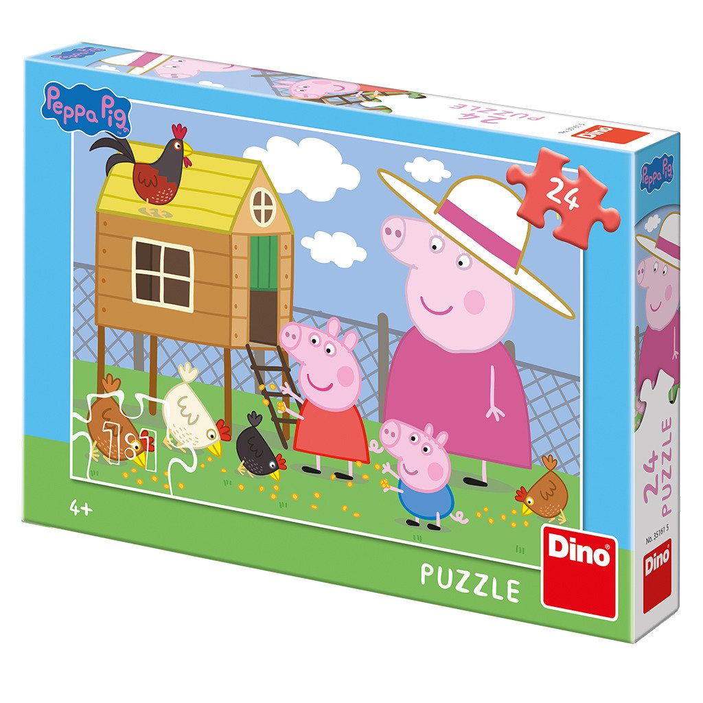 Levně Peppa Pig - slepičky: puzzle 24 dílků - Dino