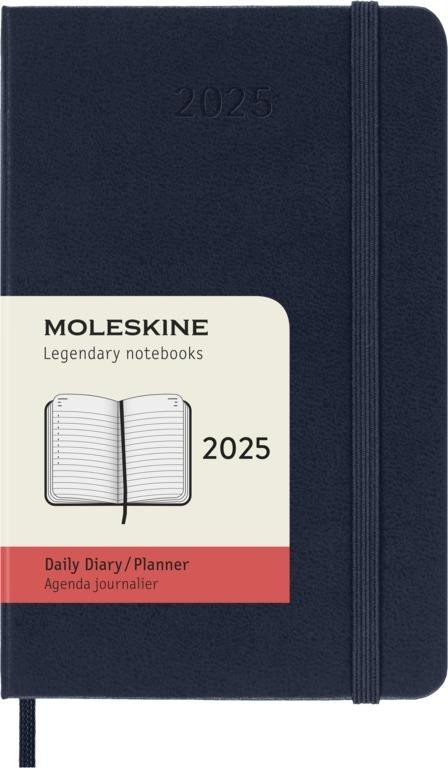 Levně Moleskine Diář 2025 modrý S, denní, tvrdý