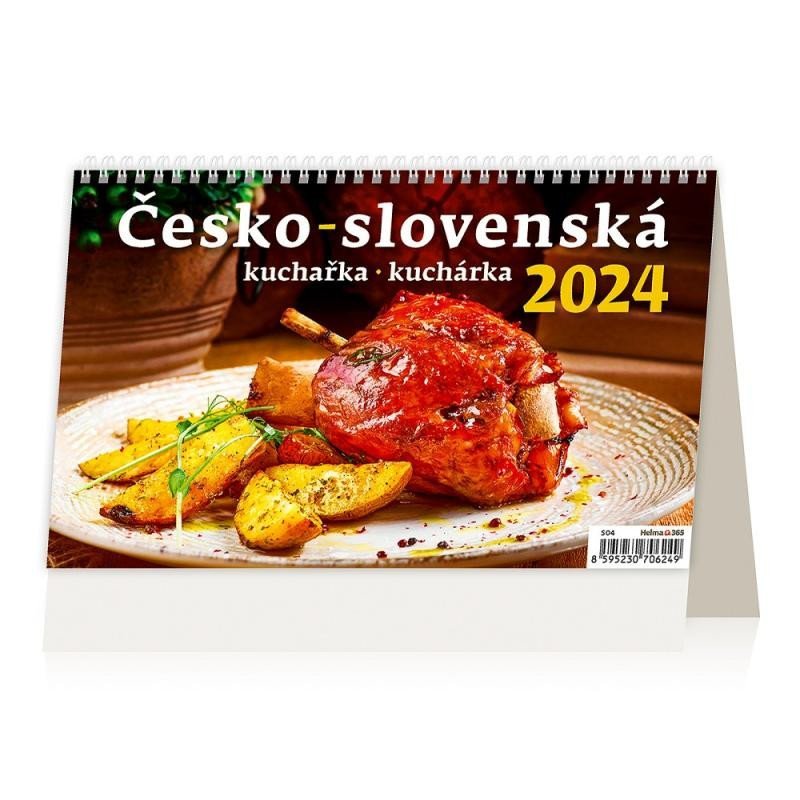 Levně Kalendář stolní 2024 - Česko-slovenská kuchařka/kuchárka