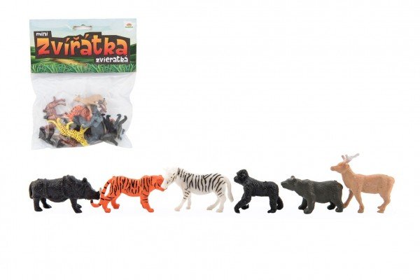 Levně Zvířátka mini safari ZOO plast 5-6cm 12ks v sáčku