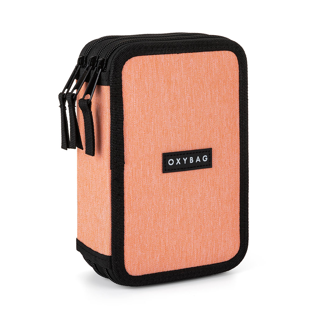 Levně Oxybag Penál 3 patrový - Unicolor Apricot