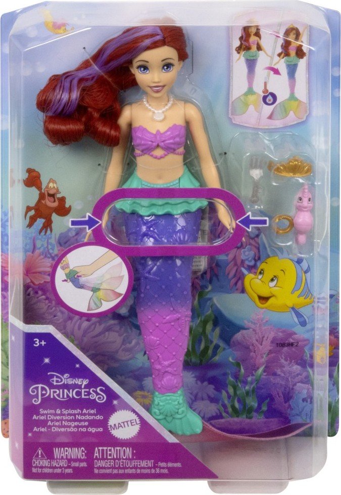 Levně Disney Princezny plavající malá mořská Víla Ariel - Mattel Disney