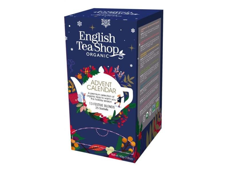 Levně English Tea Shop Čaj Adventní kalendář bio modrý 50 g, 24 ks
