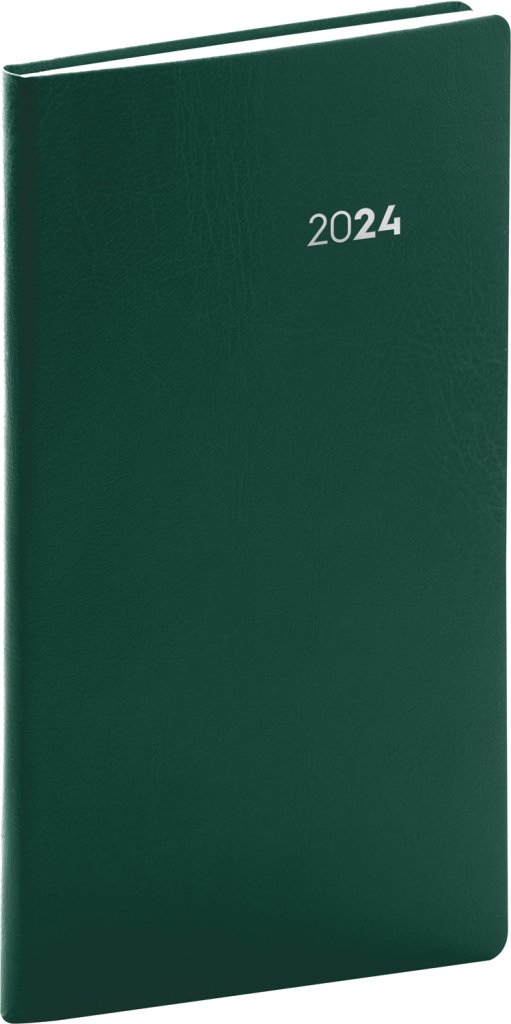 Levně Diář 2024: Balacron - zelený, kapesní, 9 × 15,5 cm