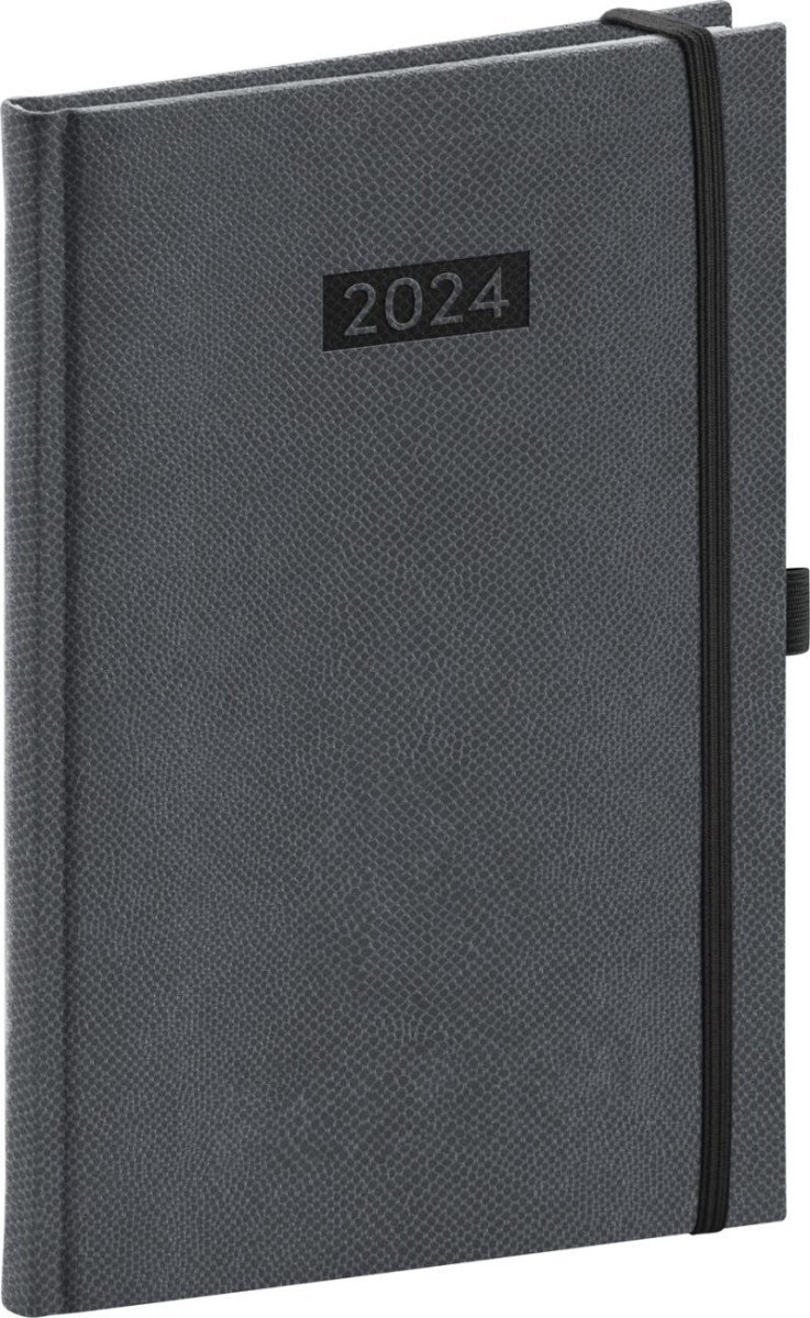 Levně Diář 2024: Diario - šedý, týdenní, 15 × 21 cm