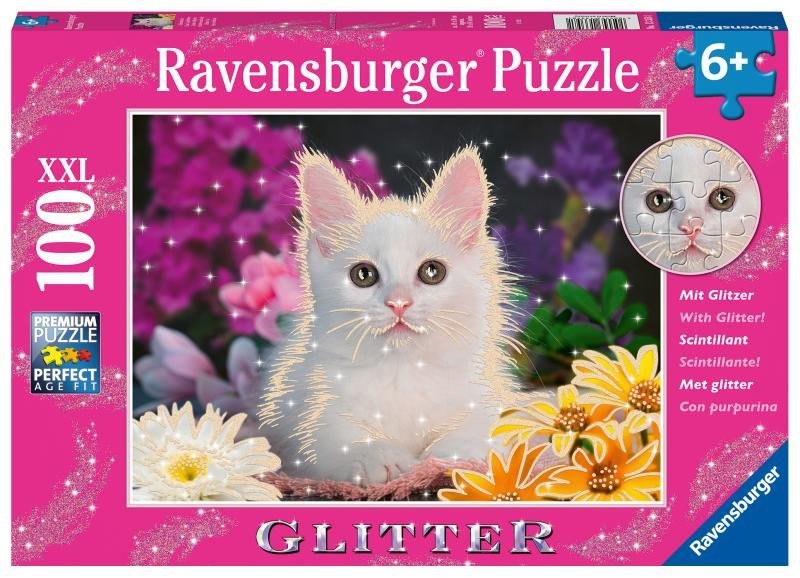 Levně Ravensburger Puzzle - Kočka 100 dílků, třpytivé