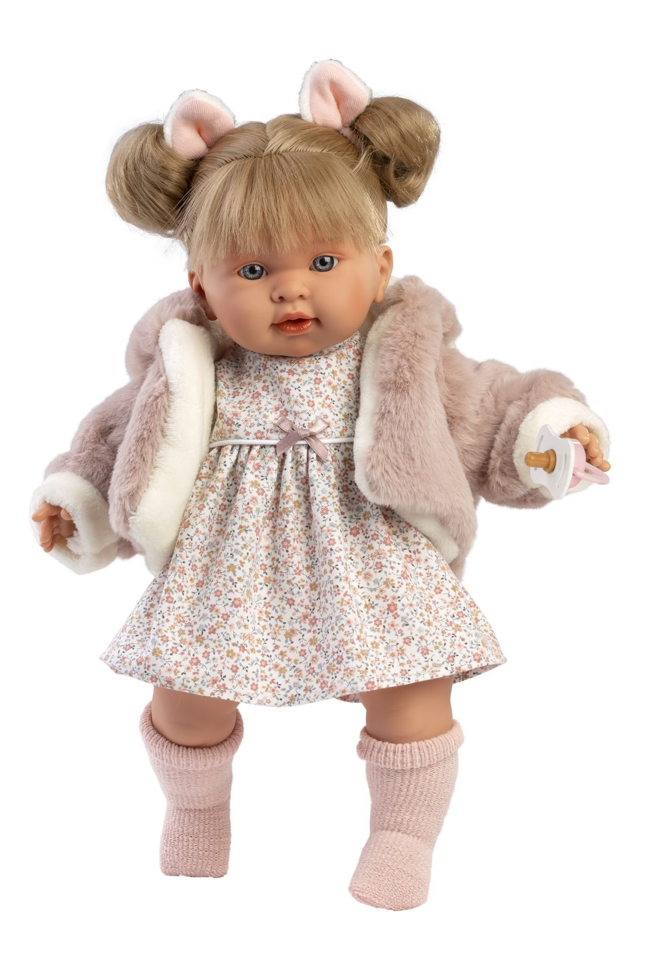 Levně Llorens 42282 ALEXANDRA - realistická panenka se zvuky a měkkým látkovým tělem - 42 cm