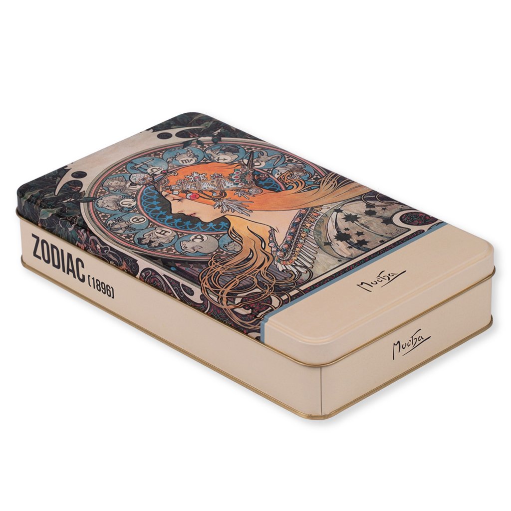 Levně Plechová dóza Alfons Mucha - Zodiac 24×14×4 cm