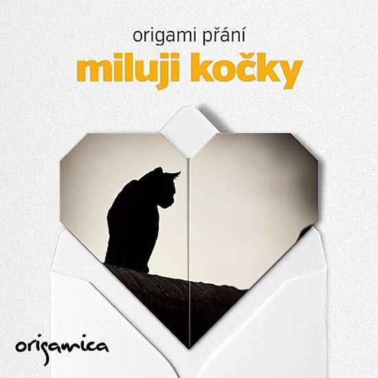 Levně Origami přání - Miluji kočky (černá)