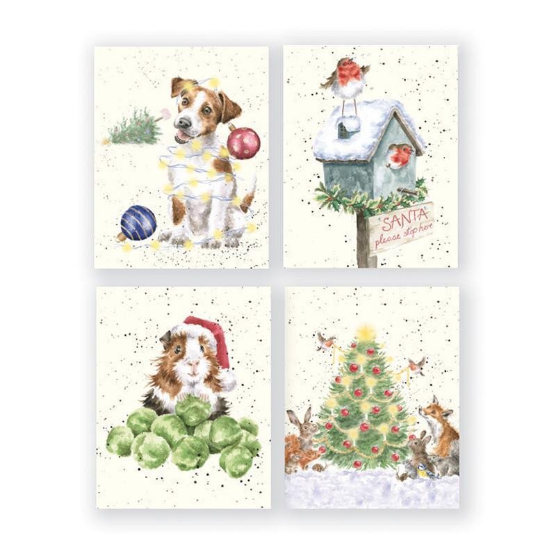 Levně Wrendale Designs Sada dárkových kartiček s obálkou - Vánoční nadílka