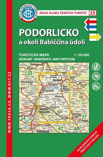 Levně KČT 25 Podorlickoa okolí Babiččina údolí 1:50 000/turistická mapa