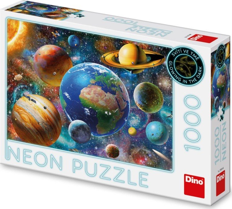 Puzzle Planety neon 1000 dílků - Dino