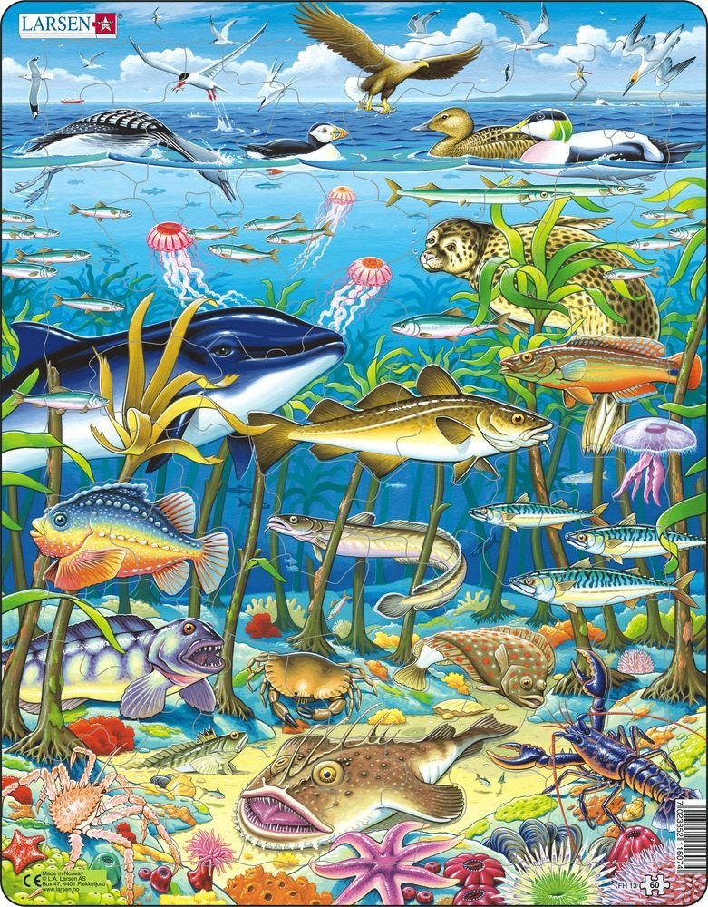 Puzzle MAXI - Zvířata v moři/60 dílků - Larsen