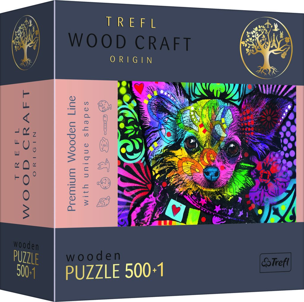 Levně Dřevěné puzzle Barevné štěně 501 dílků - Trefl