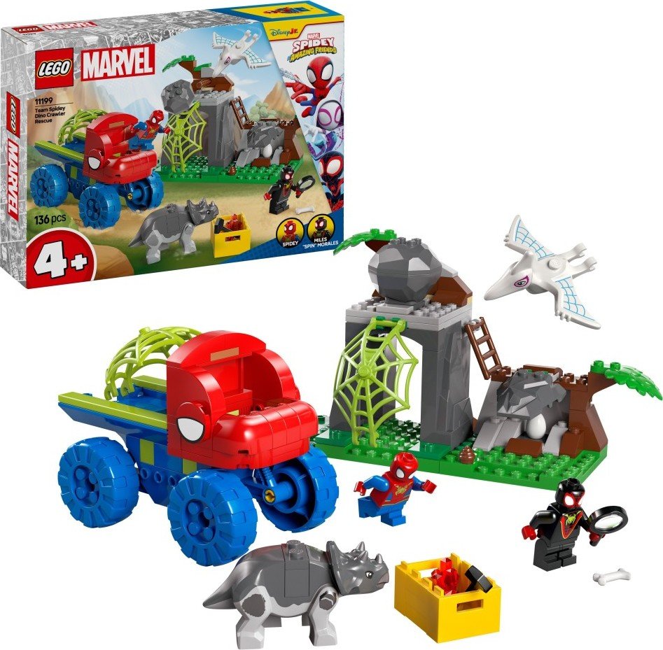 Levně LEGO® Marvel Spidey a jeho úžasní přátelé 11199 Spideyho tým a záchrana dinosaurů s truckem - LEGO® Marvel Super Heroes