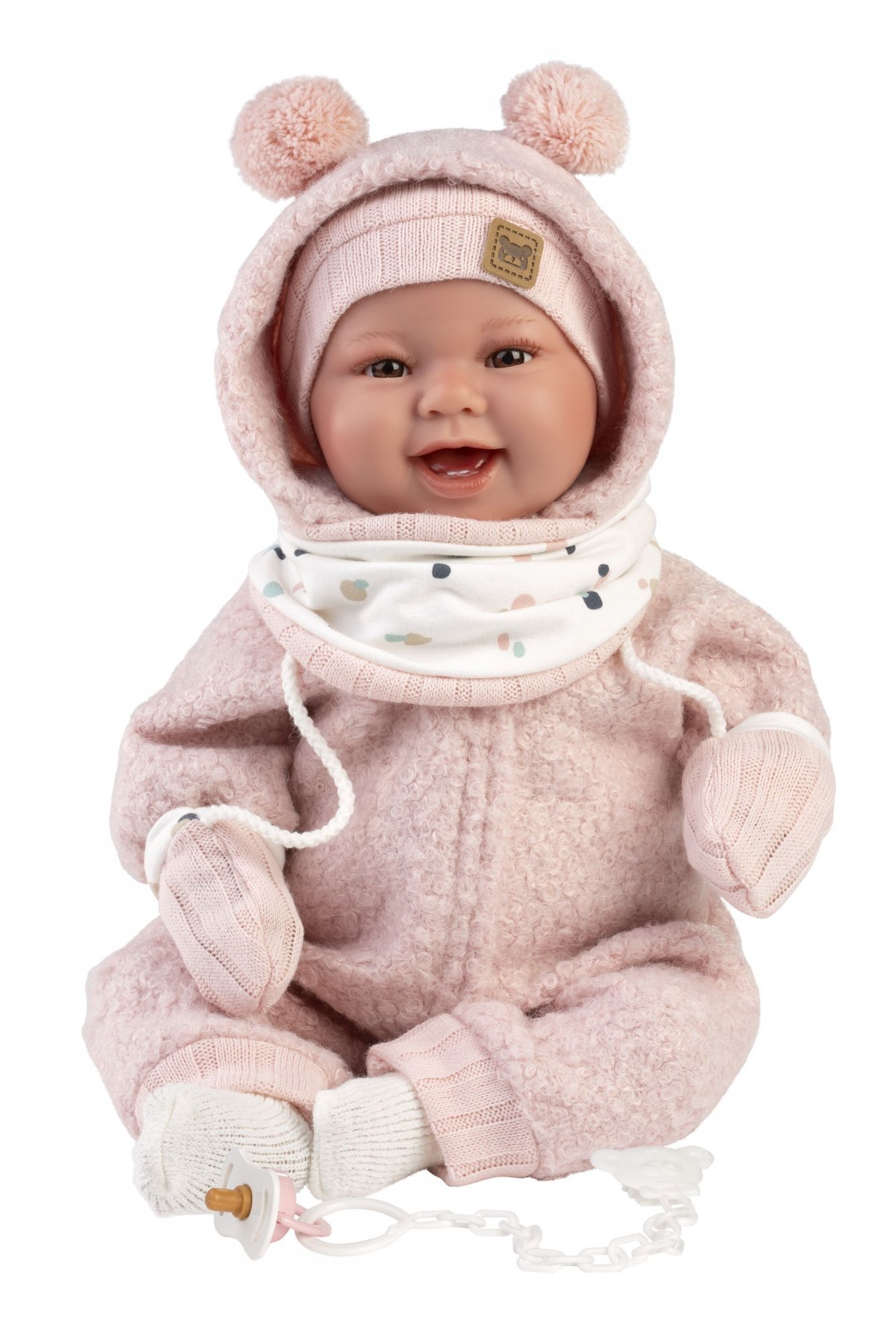 Levně Llorens 84480 NEW BORN - realistická panenka miminko se zvuky a měkkým látkovým tělem - 44 cm