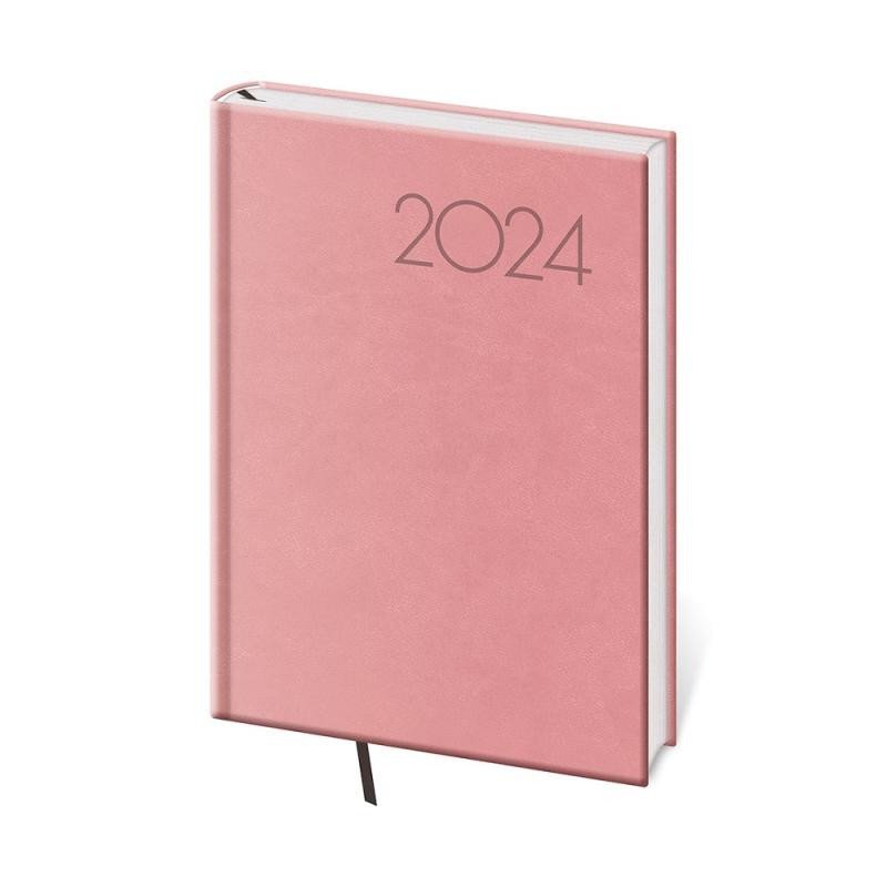 Levně Diář 2024 denní A5 Print Pop - růžový