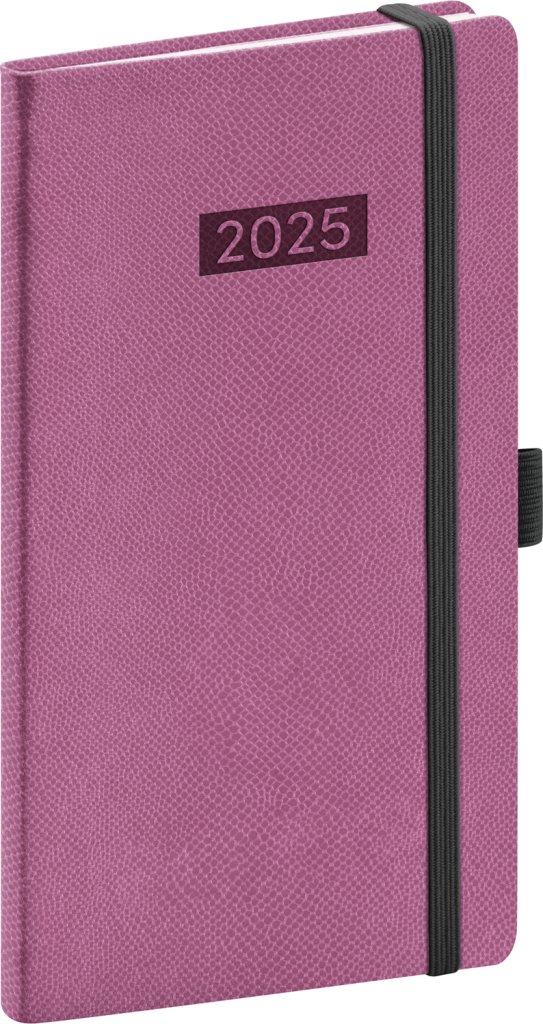 Diář 2025: Diario - růžový, kapesní, 9 × 15,5 cm