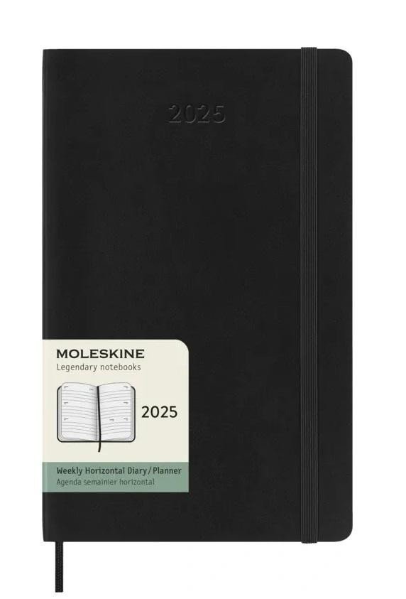 Levně Moleskine Horizontální diář 2025 černý L, týdenní, tvrdý