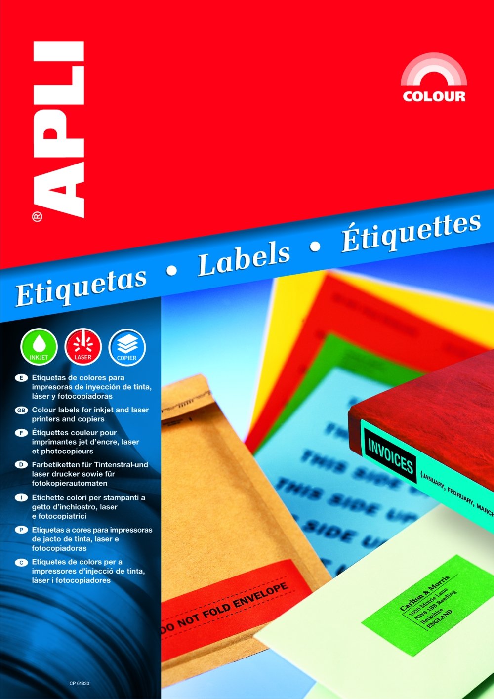 Levně APLI univerzální etikety, 105 x 37 mm, červené