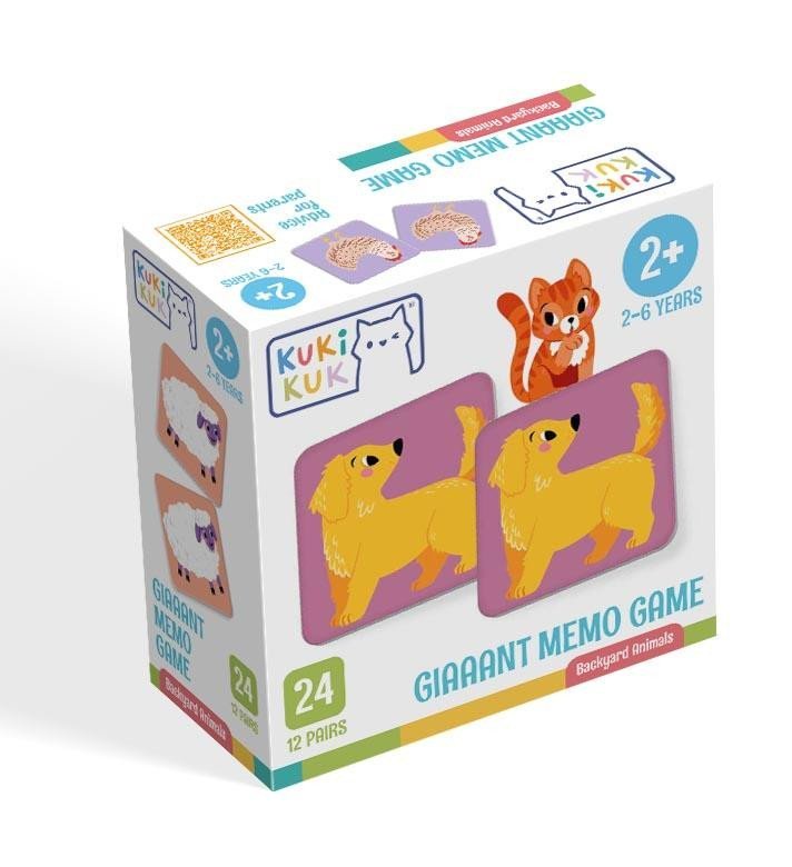 KukiKuk Giaaant Memo Game Backyard Animals