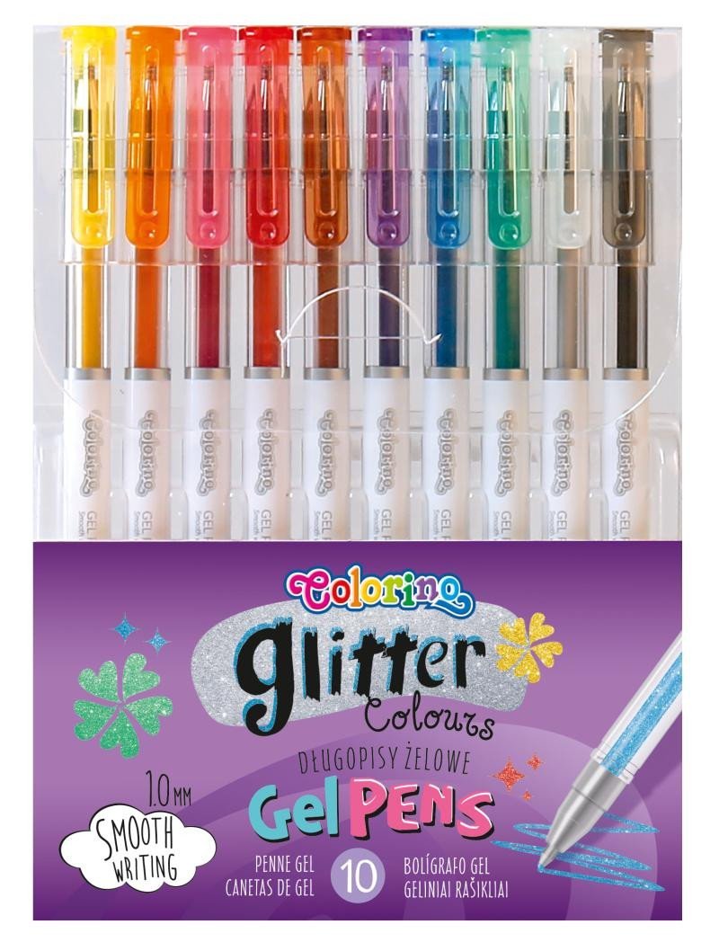 Levně Colorino gelové rollery se třpytkami 10 barev