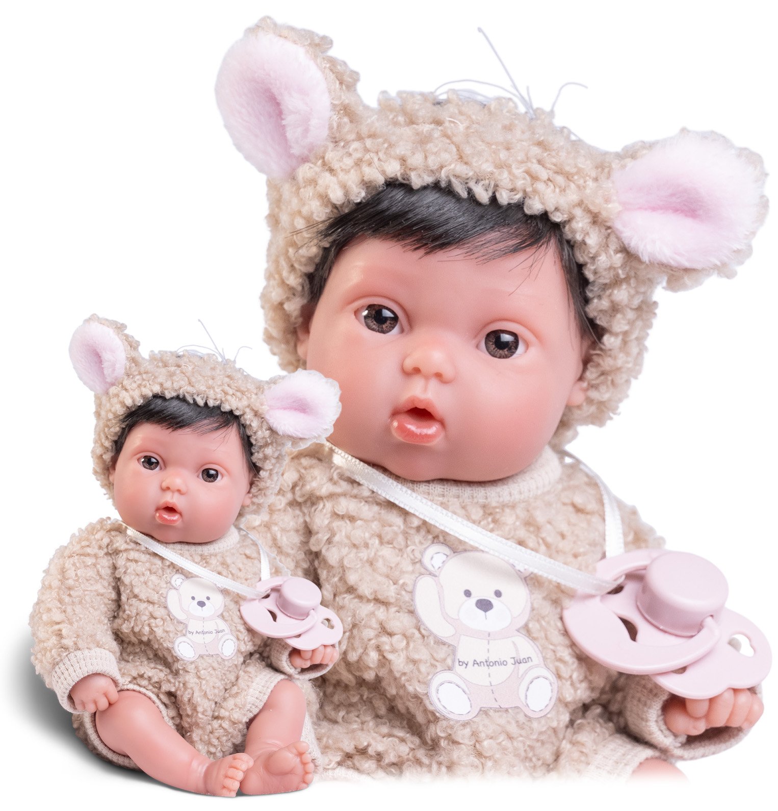 Levně Antonio Juan 85317-1 Picolín medvídek - realistická panenka miminko s celovinylovým tělem - 21 cm