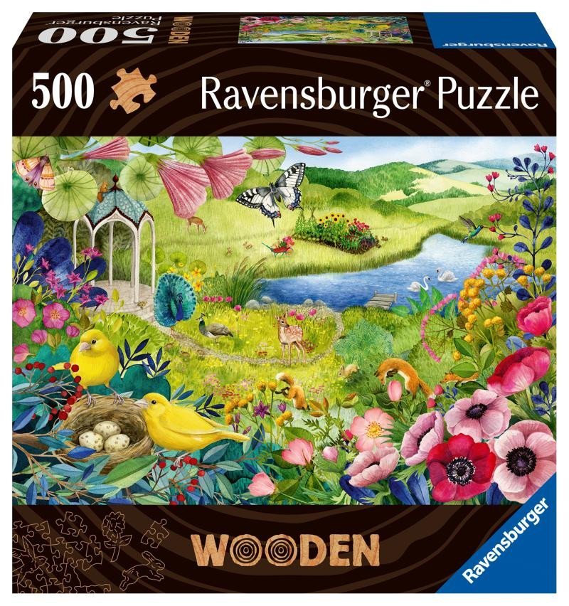Levně Ravensburger Puzzle - Divoká zahrada 500 dílků, dřevěné