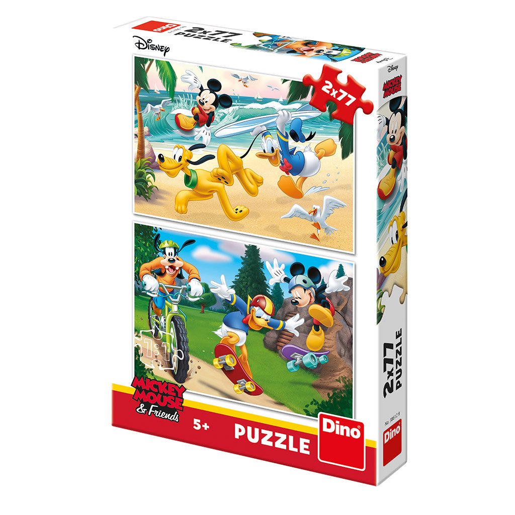 Levně Mickey sportuje: puzzle 2x77 dílků - Dino