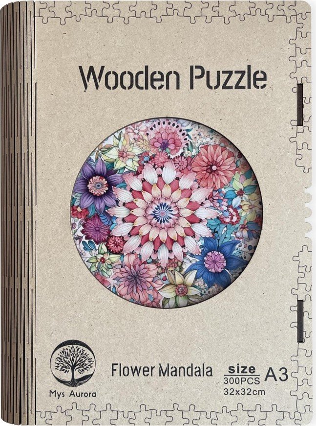 Levně Dřevěné puzzle/Flower Mandala A3 - EPEE