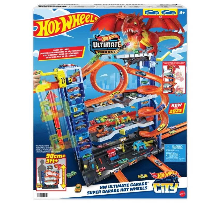 Hot Wheels city garáž s drakem - Mattel Hot Wheels