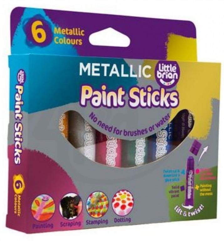 Little Brian Paint Sticks - Metalické barvy 6 ks - EPEE