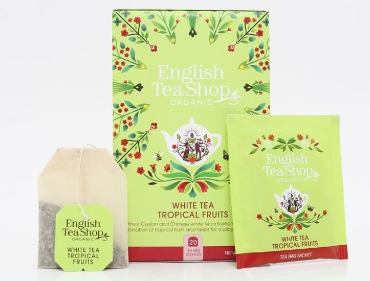Levně English Tea Shop Čaj bílý s tropickým ovocem, 20 sáčků