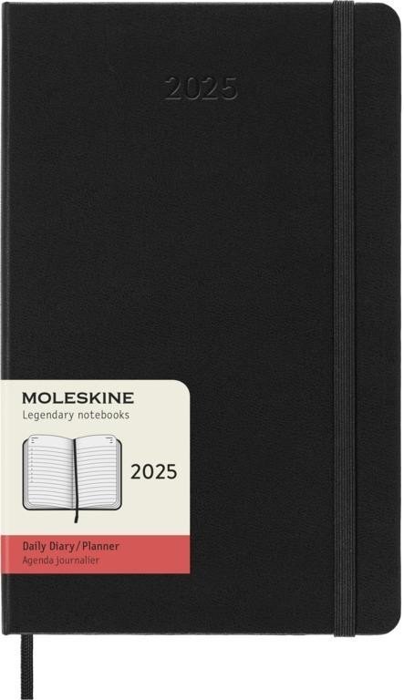 Levně Moleskine Diář 2025 černý L, denní, tvrdý