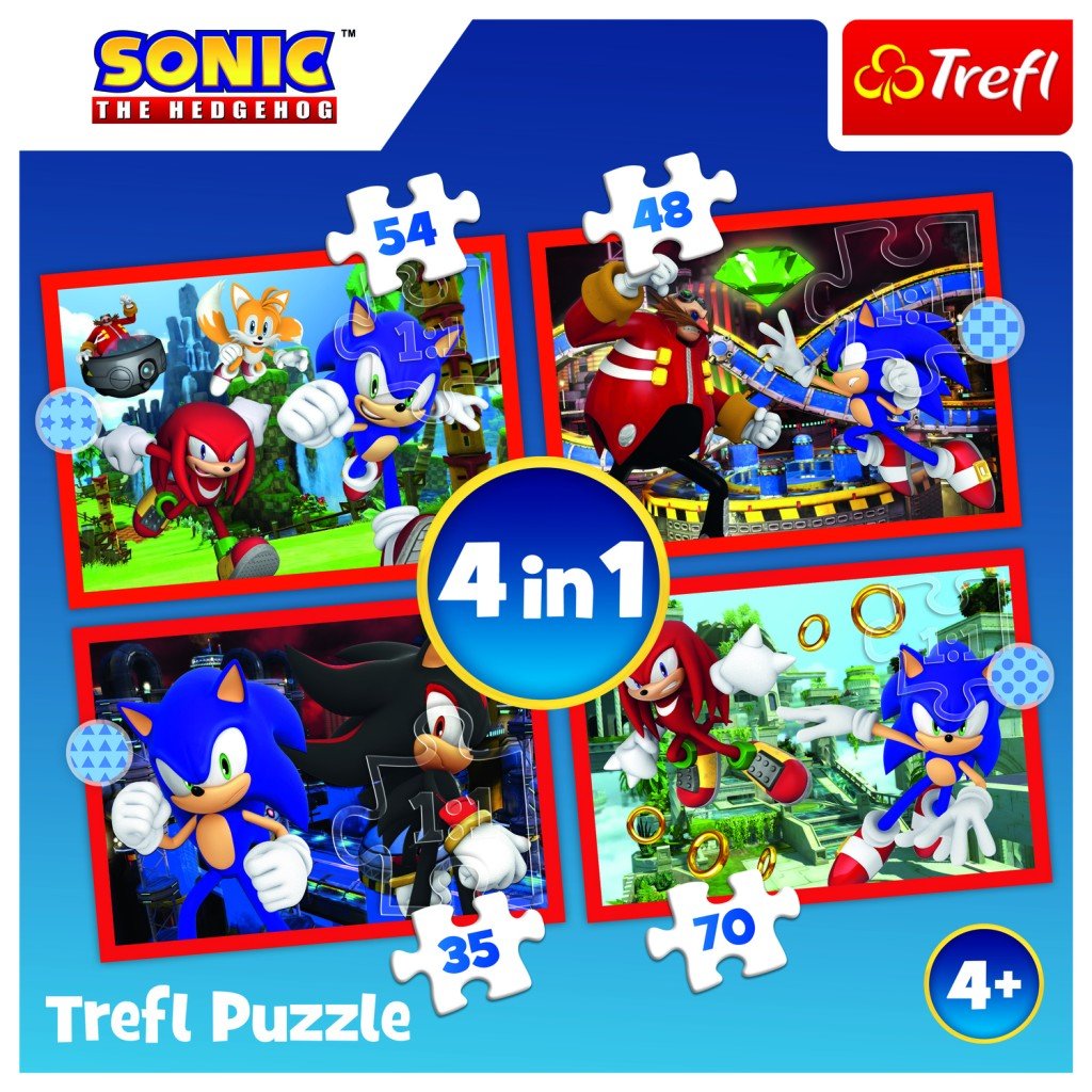 Levně Puzzle Sonic: Dobrodružná jízda 4v1 (35,48,54,70 dílků) - Trefl