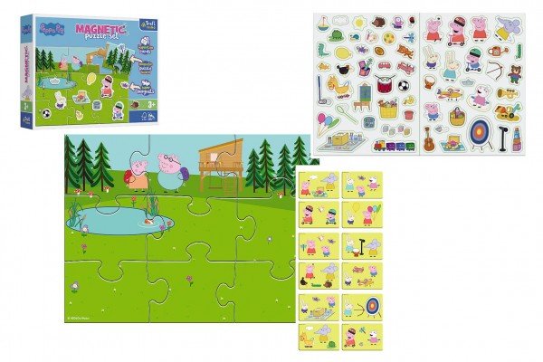Levně Magnetické puzzle Peppa a její zábava/Peppa Pig 12 dílků v krabici 28,5x22x5cm