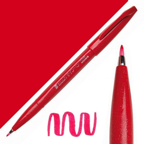 Levně Popisovač Pentel Touch Brush - červený