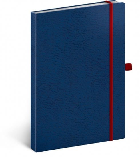 Levně Notes - Vivella Classic modrý/červený, linkovaný, 15 x 21 cm
