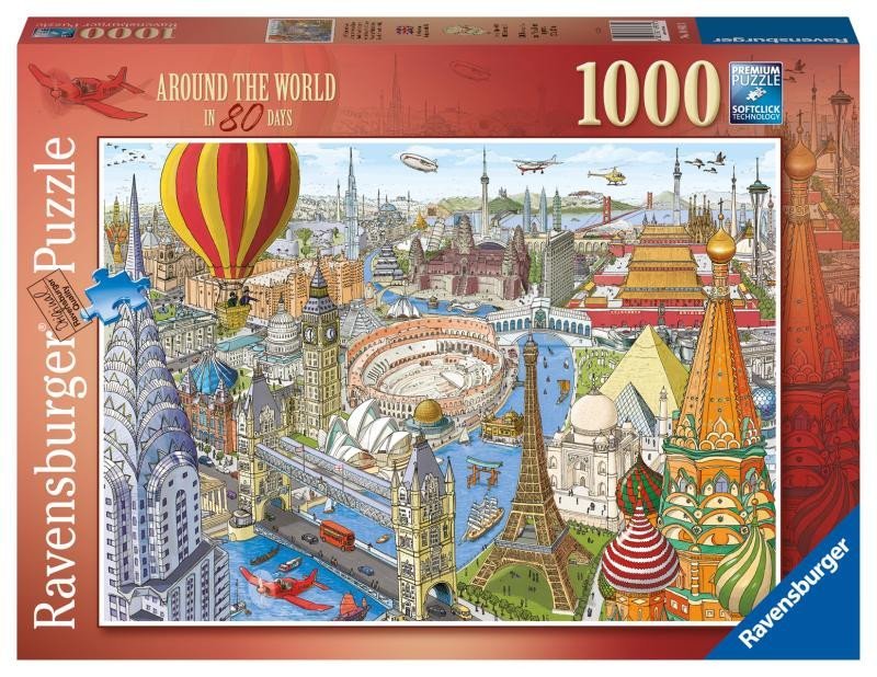 Levně Ravensburger Puzzle - Cesta kolem světa za 80 dní 1000 dílků
