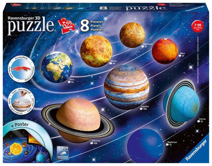 Levně Puzzle 3D Planetární soustava 522 dílků
