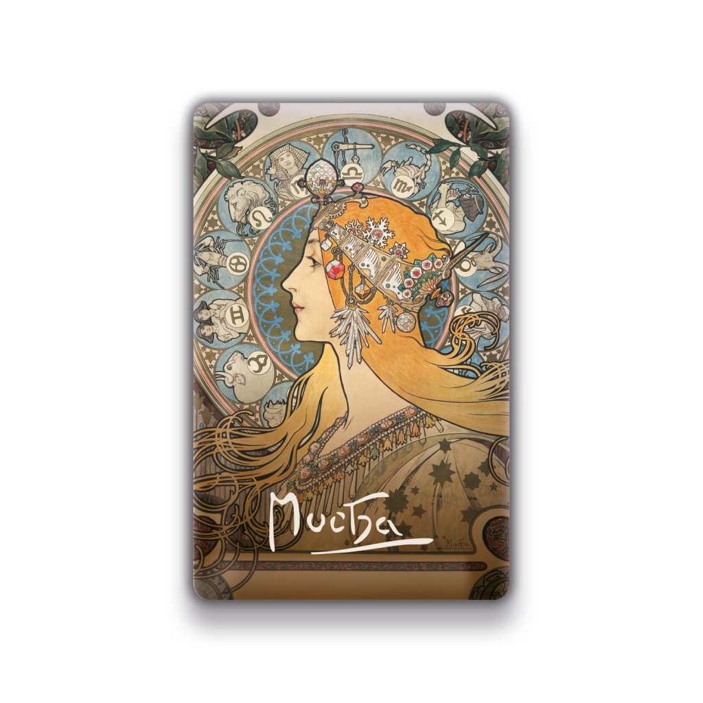Levně Magnet Alfons Mucha – Zodiak, 54 × 85 mm
