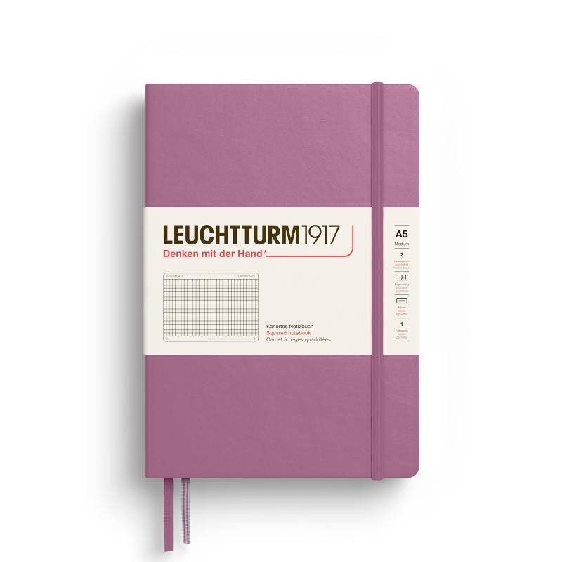 Levně Leuchtturm1917 Zápisník Dusty Rose Medium A5 čtverečkovaný