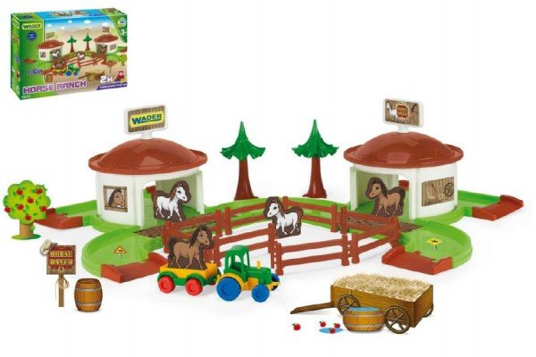 Levně Kid Cars 3D - Koňský ranč s doplňky v krabici Wader
