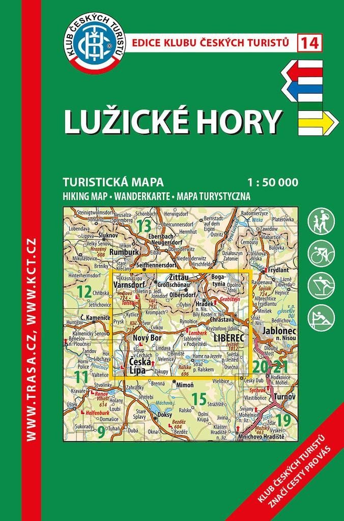 Levně KČT 14 Lužické hory 1:50 000 / turistická mapa, 9. vydání