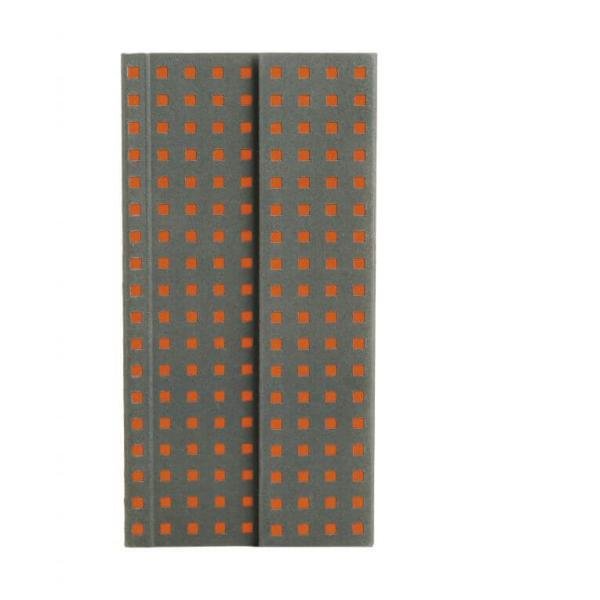 Levně Zápisník Paper-Oh Quadro Grey on Orange B6.5 linkovaný
