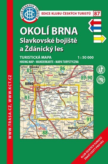 Levně KČT 87 Okolí Brna, Slavkovské bojiště a Ždánický les 1:50 000/turistická mapa