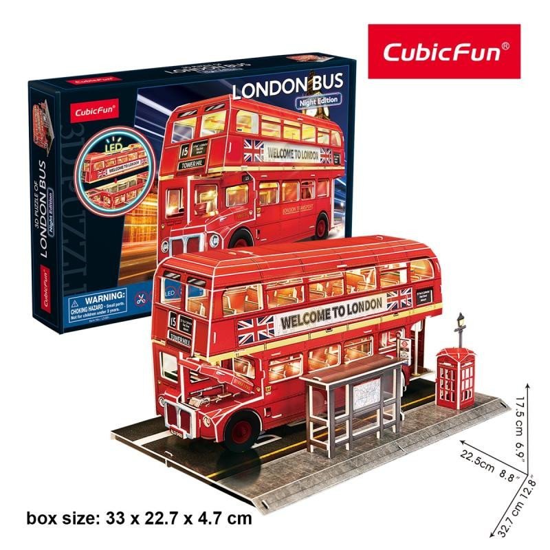 Levně Puzzle 3D Noční edice: Londýnský autobus 161 dílků