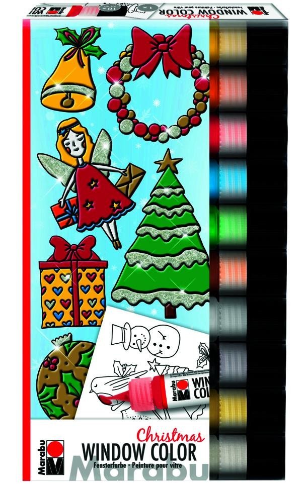 Levně Marabu Sada slupovacích barev KiDS Christmas Window Color 10 x 25 ml