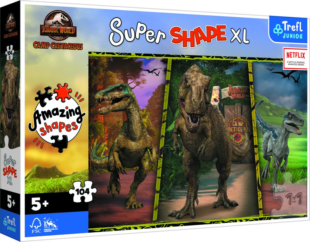Levně Trefl Puzzle Super Shape XL Jurský svět: Křídový kemp 104 dílků - Trefl