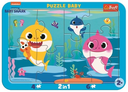 Levně Baby puzzle Baby Shark: Šťastní žraloci 2v1